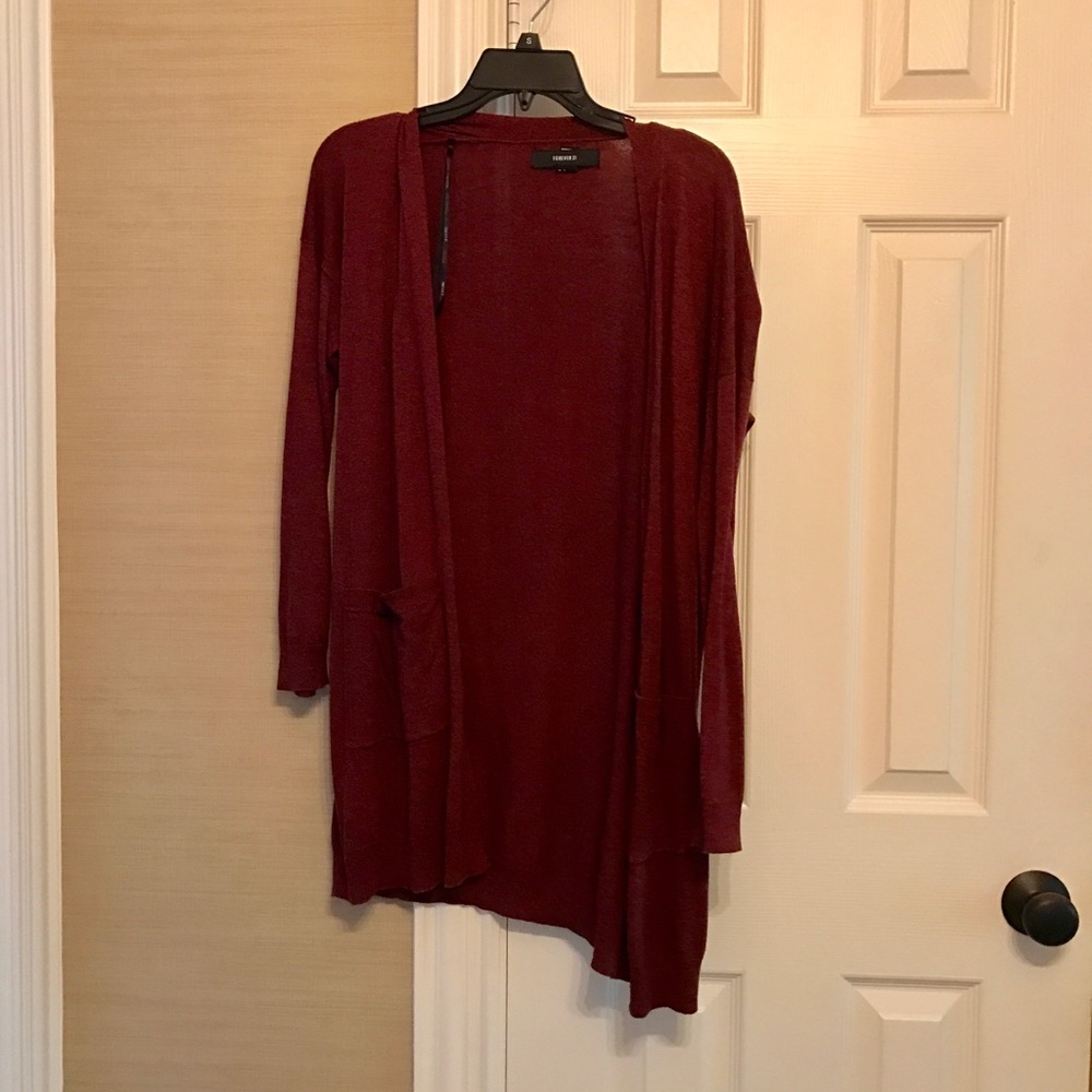 Maroon cardigan